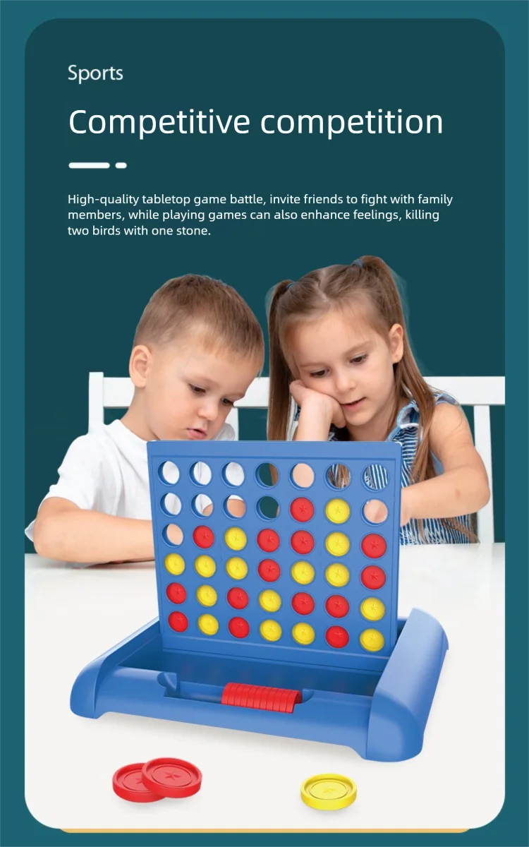 Klassisches 4-Gewinnt-Brettspiel, 4 in einer Reihe, 2 Spieler, Strategie-Puzzle-Spielzeug für Familien, Kinder, Erwachsene, robustes Kunststoffgitter-Set