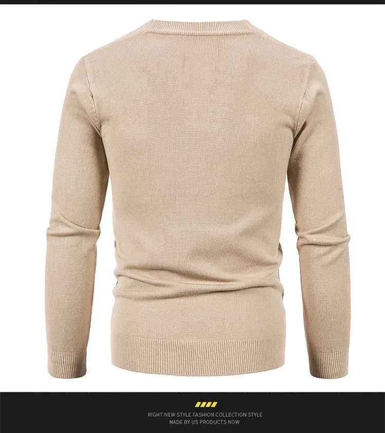 2024 M-5XL Herbst Herren Strickjacke Dünner V-Ausschnitt Basic Elastisch Slim Fit Dünner Pullover Einfarbig Freizeit Vielseitige Jacke