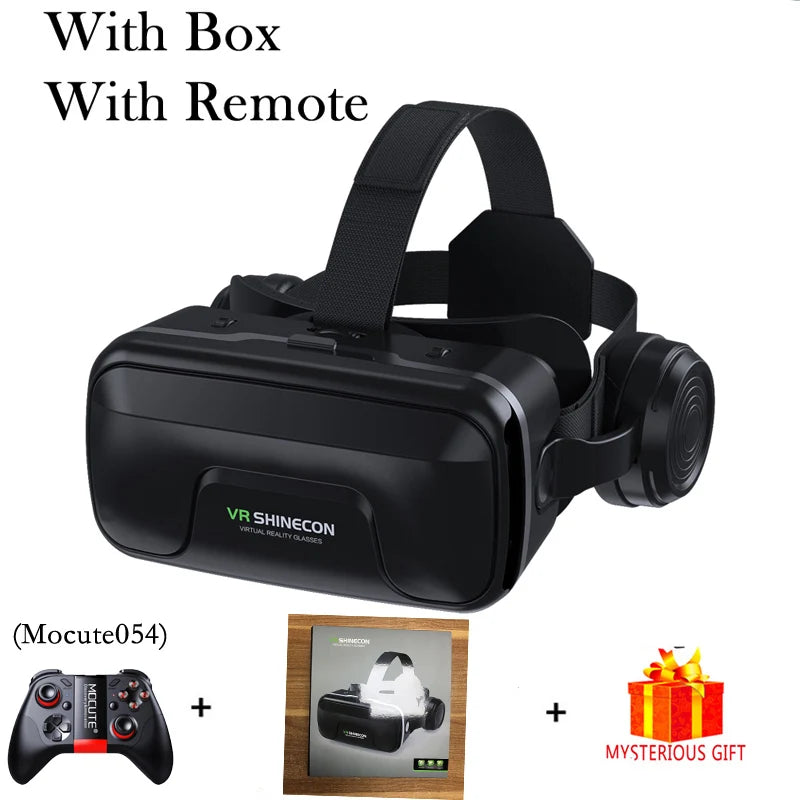 VR Shinecon 10.0 Helm 3D-Brille Virtual Reality Headset für Smartphones VR-Brille Videospiel Fernglas