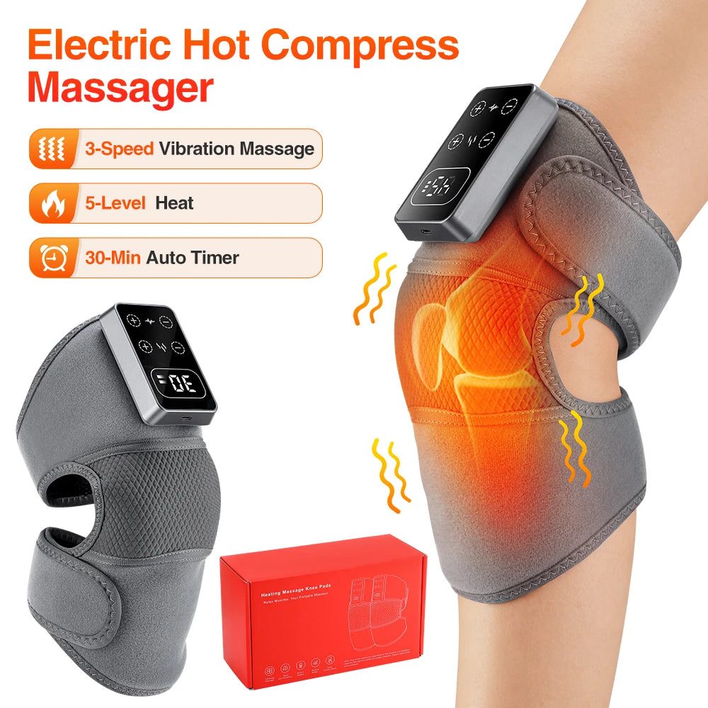 3 Vibrationen 5 Stufen Heißkompresse Schulter-Ellenbogen-Massage Kniebandage, elektrischer Heiz-Knieschutzgurt