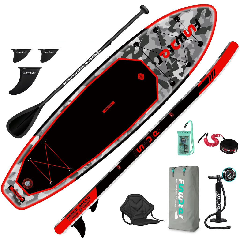 Funwater SUPFW10A ultraleichtes aufblasbares Paddle Board 330*84*15 Paddle Board Größe, PVC-Material, Erwachsenen-Wassersport, Yoga, Angeln, Reisen, Meeressurfen rutschfestes Paddle Board