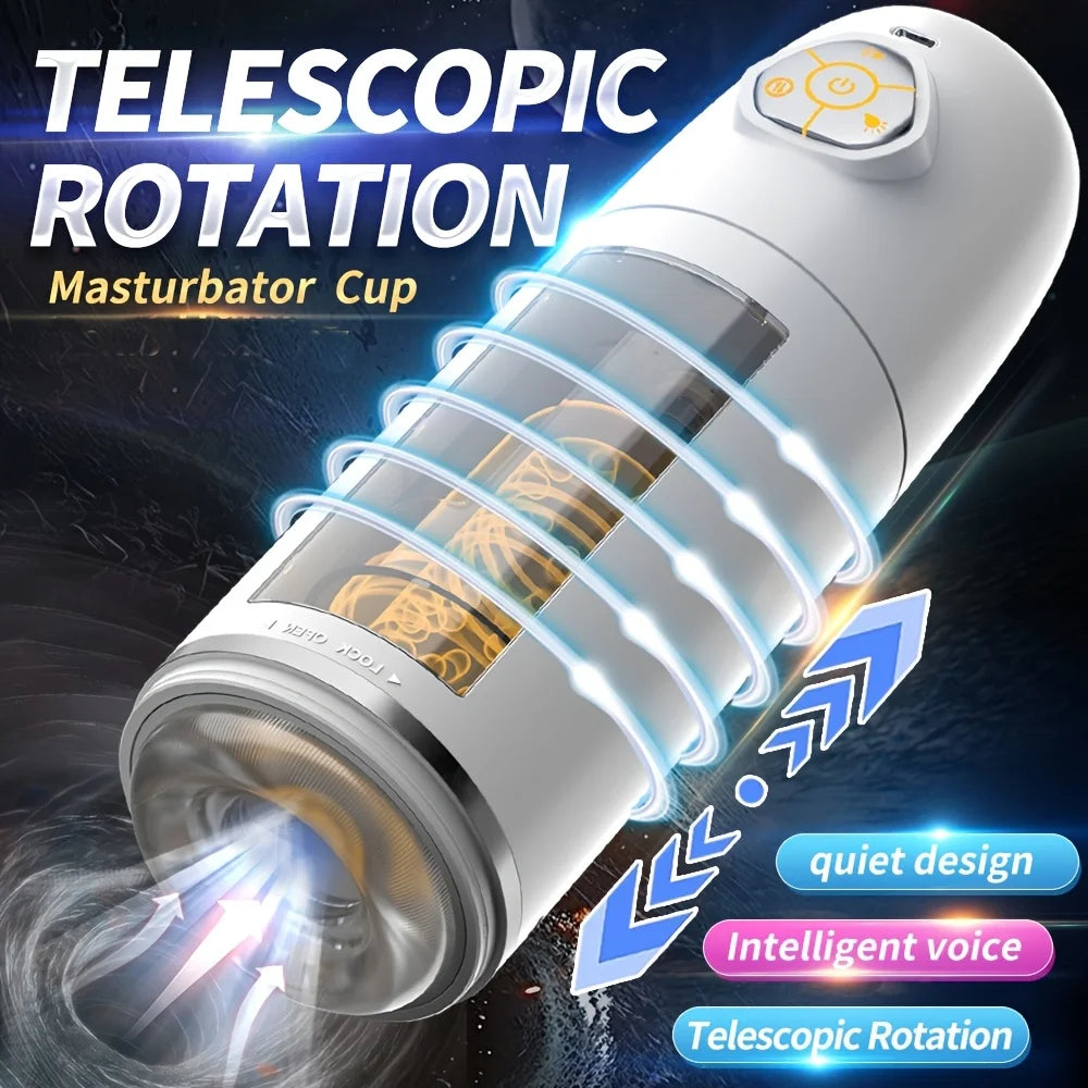 7 stoßende & vibrierende Stimulationsmodi, männlicher Masturbator Cup, realistischer 3D-Ärmel für männliche Masturbation, Penistraining, 18+