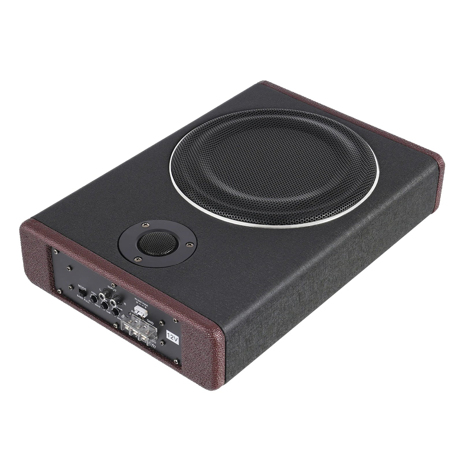 8 Inch Ultra Slim Car Subwoofer Under Seat 12V 600W Car Active Subwoofer Compact Car Bass Audio Car Stereo Amplifier Speaker