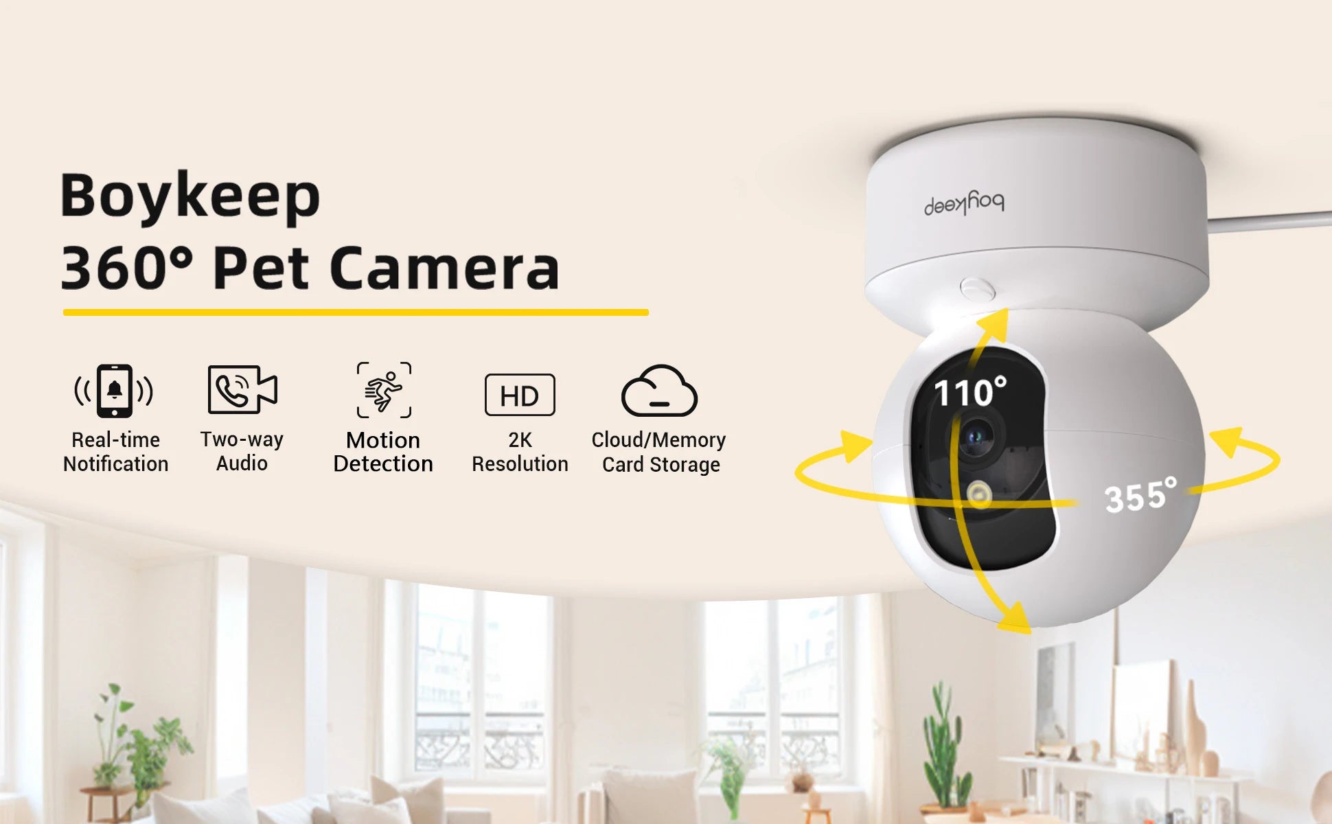 BoyKeep 3MP 5G/2.4GHz WiFi Indoor-Überwachungskamera Smart Babyphone IP-Kamera mit automatischer Verfolgung und 24/7 Videoüberwachung