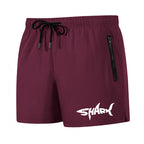 Hai-Grafik Herren Badeshorts Sommer Lässige Strandshorts mit Netzfutter Reißverschlusstaschen Schnell trocknende Badehose
