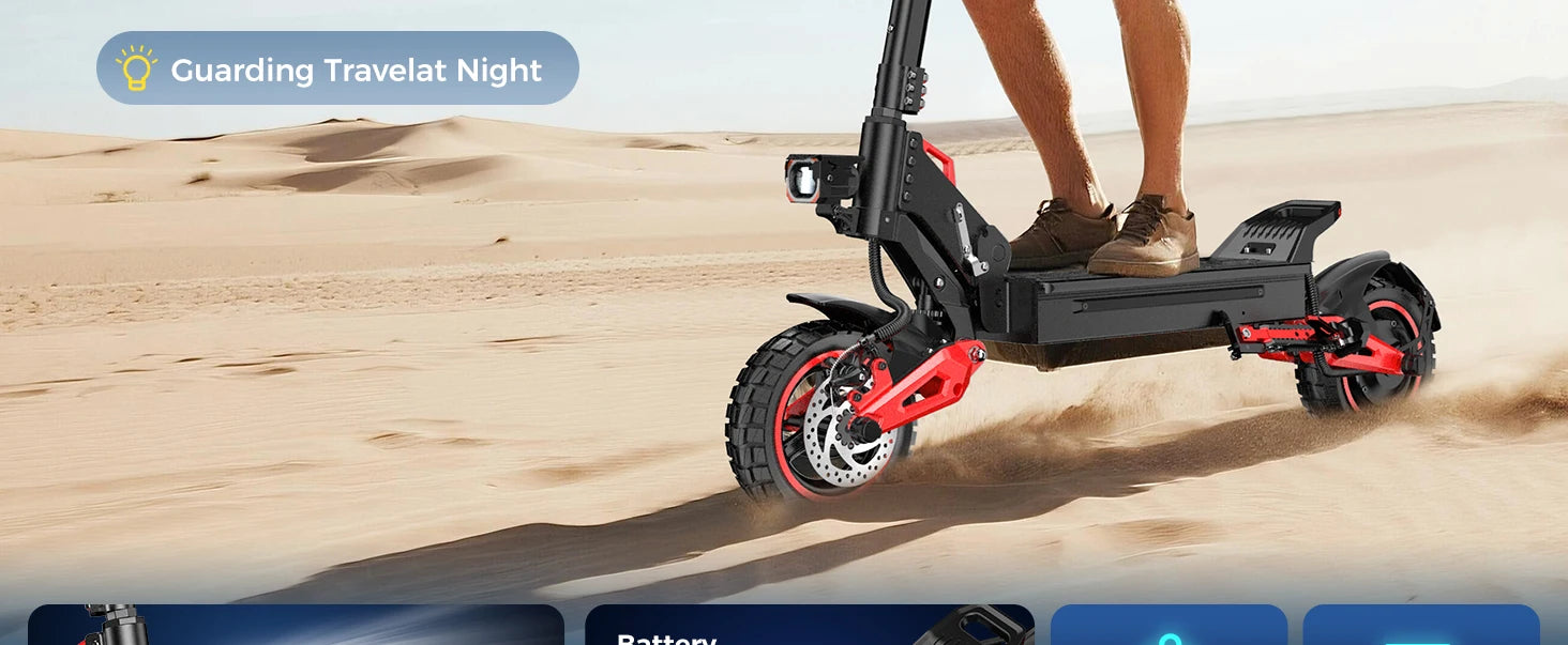 J15MAX Elektroroller für Erwachsene, 1600W Leistungsstarker Motor, 40-50 Meilen Reichweite, 50 km/h Höchstgeschwindigkeit, E-Scooter mit Vorder-/Hinterradfederung, 10" Reifen