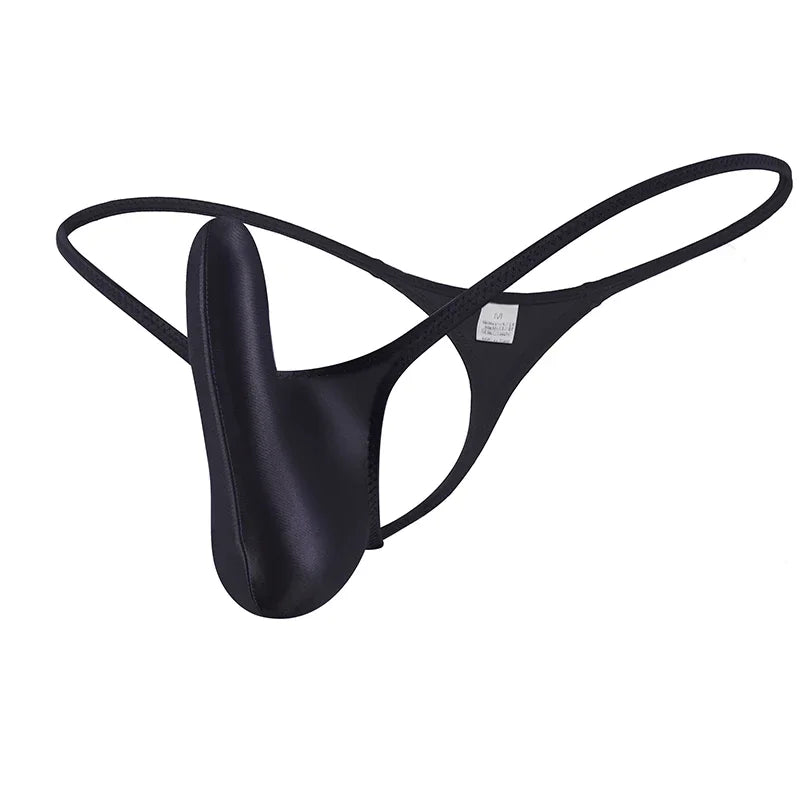 YAULAANG Sexy Herren Glanz Gay Unterwäsche Öliger G-String Tanga Glänzend niedrige Taille Hohe Elastizität Herren Dessous