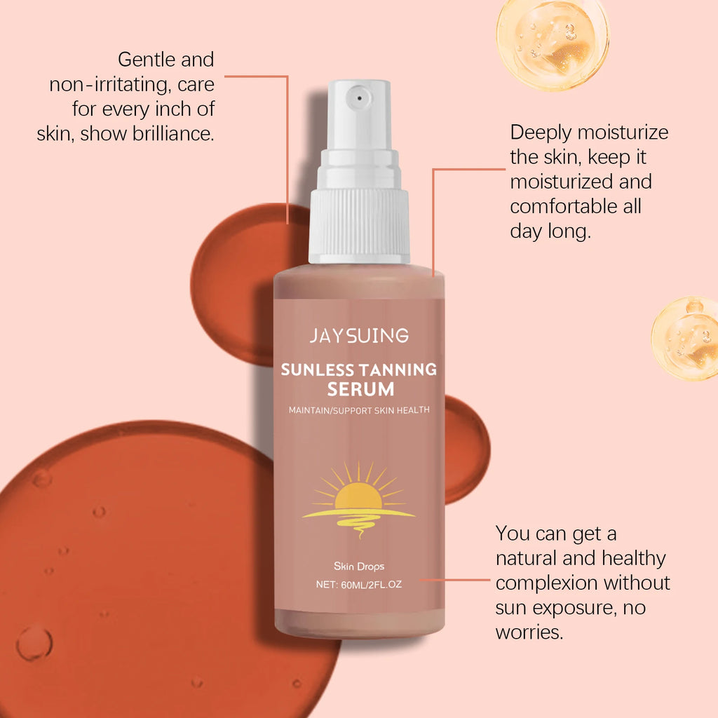 Kräuter-Selbstbräunungs-Essenz-Spray, bräunungsloses Bräunen, Verbesserung des Haut-Melanins, flüssiger Bronzer, natürlicher Bräuner für Körper und Gesicht, nährend