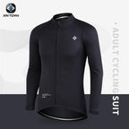 XINTOWN Herren Langarm-Radtrikot, Rennbekleidung für Frühling/Sommer, Export-Fahrradbekleidung, einfarbiges Langarm-Oberteil