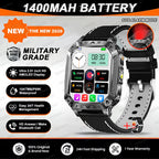 2026 TANK Neue 1400mAh Militär GPS Smartwatch Herren 2.01" AMOLED-Bildschirm 10ATM Wasserdichte Uhr SOS Anruf Taschenlampe Smartwatch iOS