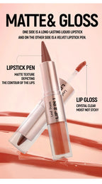 Schwarzer brauner, spitz zulaufender Lipliner-Konturenstift, doppelseitiger Spiegel, aufpolsternder Lippenglanz, kristallklarer Lipgloss, sexy roter Lippen-Tint-Make-up