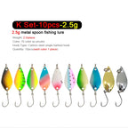 7/9/10 Stück Forellenköder 2,5g/2,6g/3g/3,2g/3,5g/5g Metalllöffel Angelköder Wobbler Casting Jigging Angelzubehör Pesca Döbel