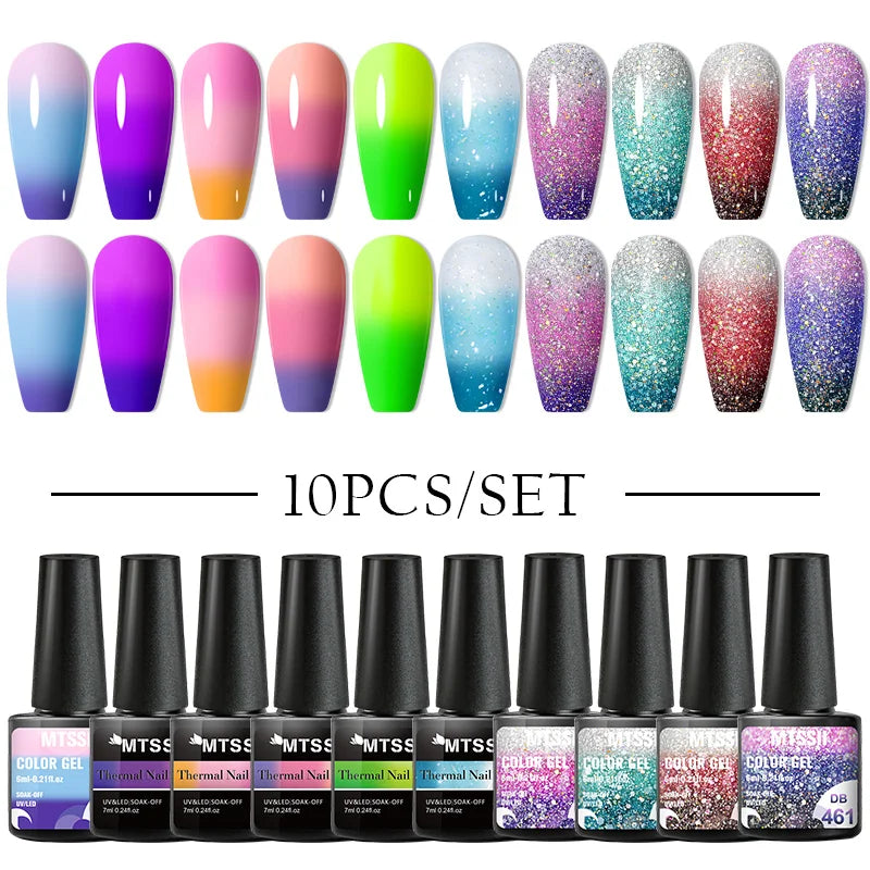 10/12PCS/SET Katze Magnetisches Gel Nagellack Set 9D Reflektierendes Glitzer Gel Halbpermanentes UV Gel Soak Off Funkelndes Nagelkunst Kits