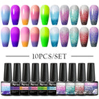 10/12PCS/SET Katze Magnetisches Gel Nagellack Set 9D Reflektierendes Glitzer Gel Halbpermanentes UV Gel Soak Off Funkelndes Nagelkunst Kits