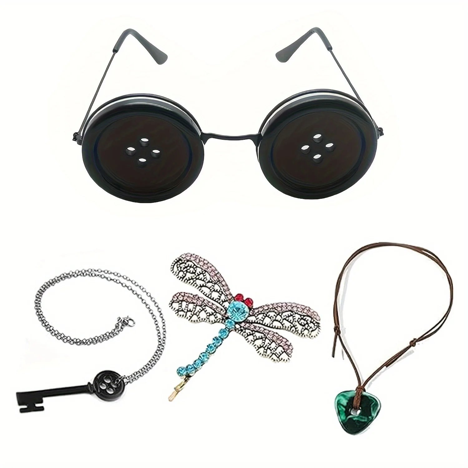 1PC/2PC Coraline Knöpfe Augen Brille Halloween Cosplay Brillen Requisiten Neuheit Lustige Brillen für Other Mother Kostüm Zubehör