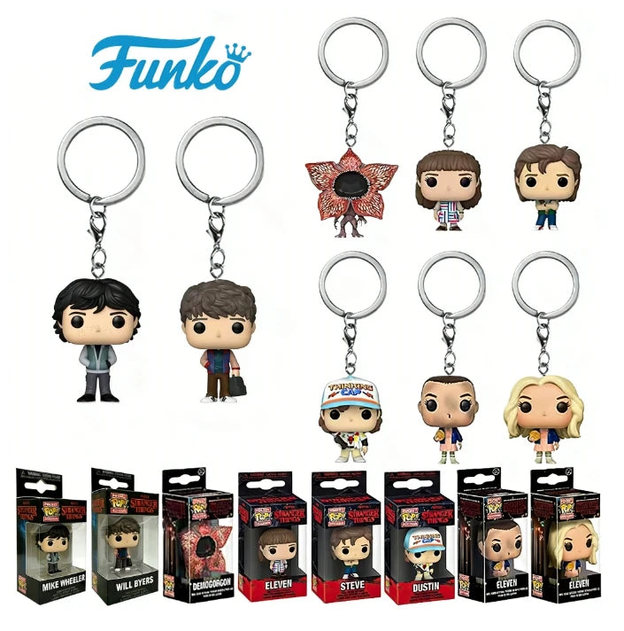 Hot Funko Pop WILL BYERS MIKE WHEELER ELEVEN Demogorgon DUSTIN Barb Keychain Figure Collectible Model Dolls Christmas Gift Toys Main image
