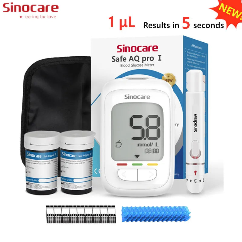 Sinocare Safe AQ pro Ⅰ Blutzuckermessgerät Glucometer Kit Diabetes Tester Medizinisches Blutzuckermessgerät oder nur Teststreifen Lanzetten