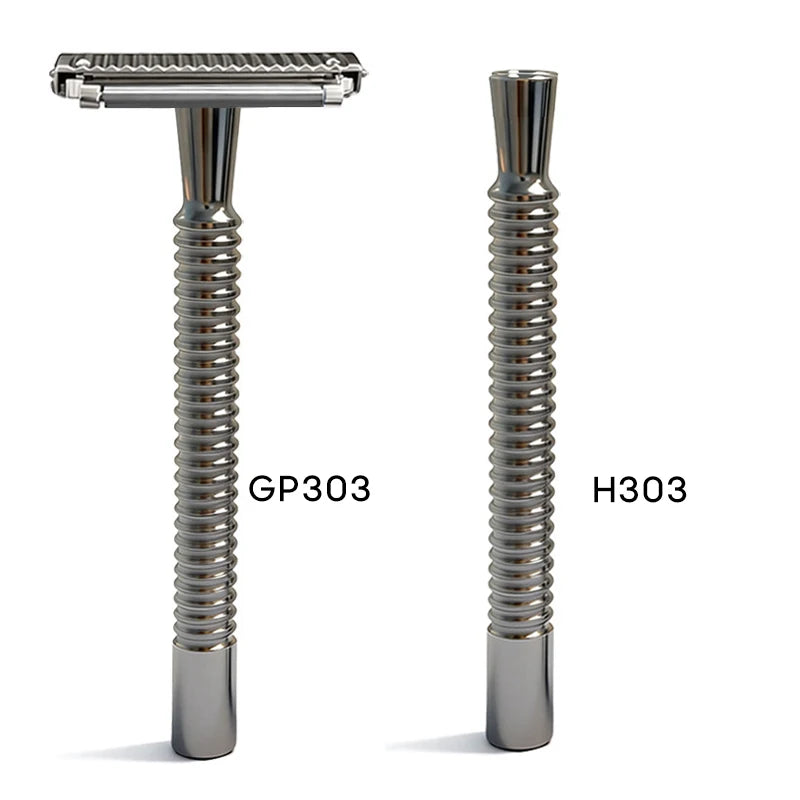 Shavcooo Glide Pro 4D Edelstahl Sicherheitsrasierer Umweltfreundlicher Dual-Halb-Rasierer für Herren und Damen Geschenkset mit Reiseetui