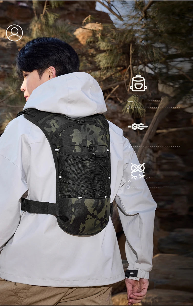 Lauf-Brusttasche Trinkweste zum Radfahren Wandern Fahrradrennen Marathon Tasche Herren Damen Sport Taktische Bauchtasche Camping Rucksack