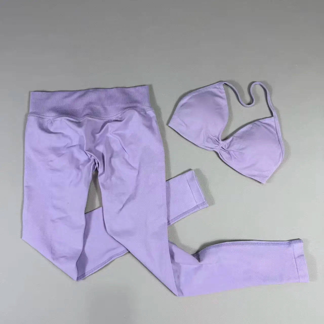 UETEEY Set für Damen, Trägerloser Yoga-BH, Sport-Top, Workout-Leggings-Set, Nahtloses Fitnessstudio-Set, Fitnesskleidung, Outfit, Activewear