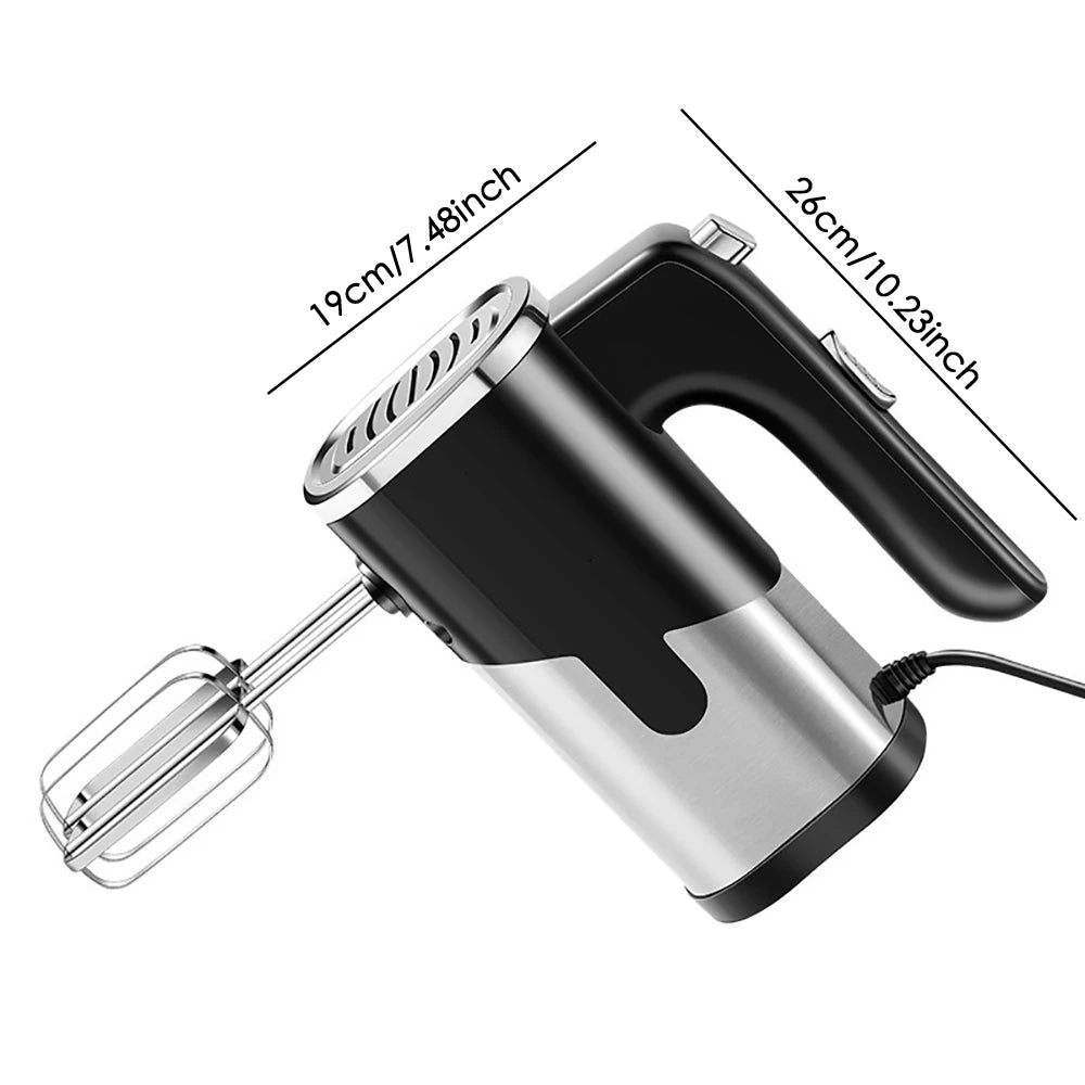 800W Elektrischer Küchenmixer mit Doppelrührbesen, Eierschläger, Knethaken, 5 Geschwindigkeiten, Küchenpürierer, Sahne, Marmelade, Pudding, Milchshake, Handmixer