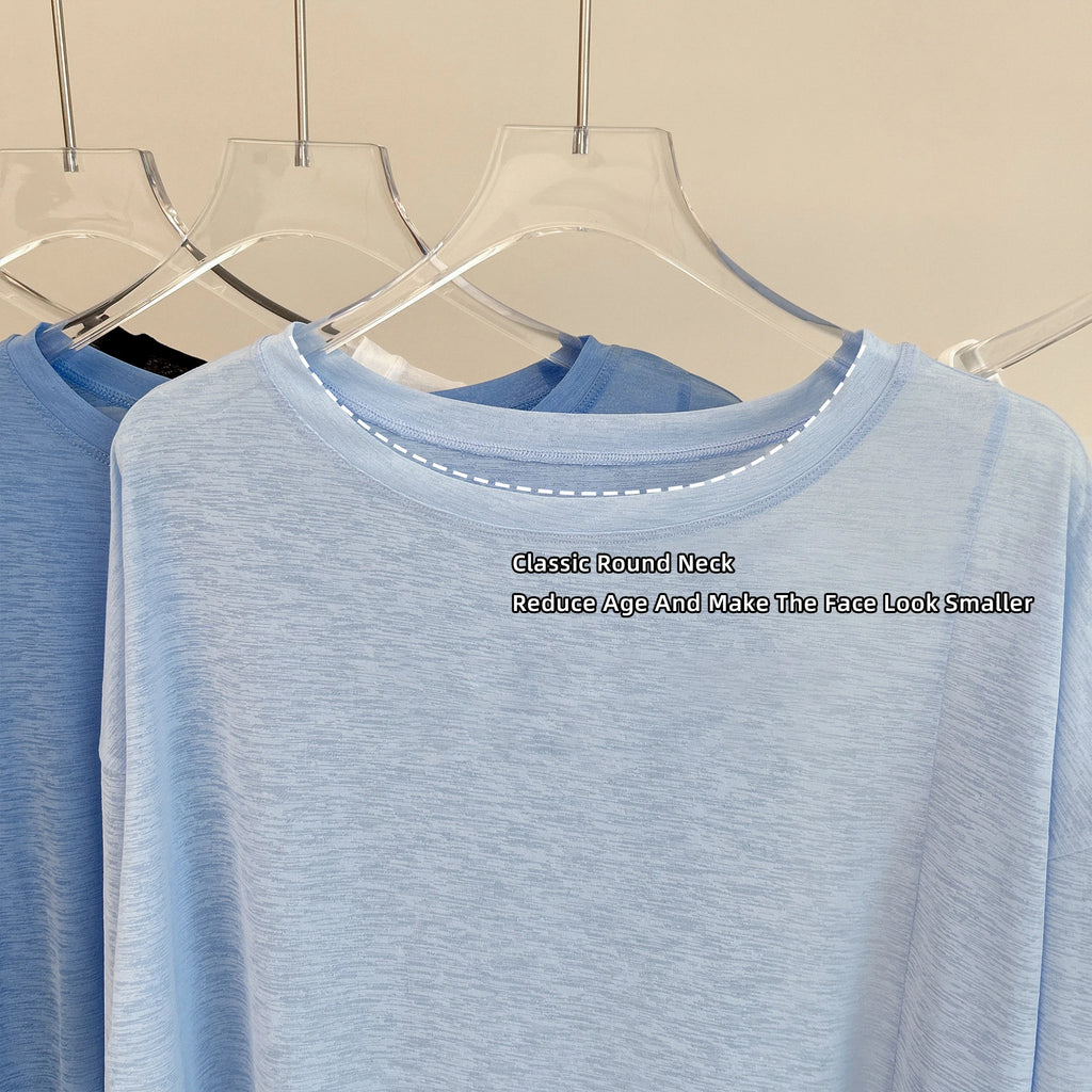 Atmungsaktives langärmliges Yoga-Cover-up, leichtes, schnell trocknendes Lauftop für Damen, lockere Passform, schlicht, Sport, Fitness, Outdoor, Freizeit