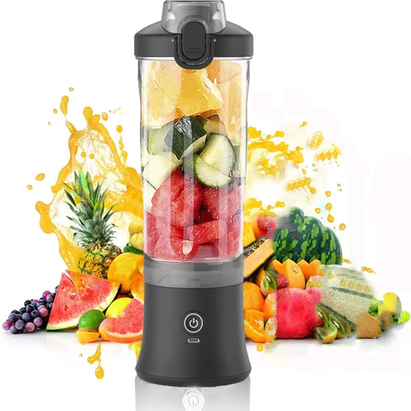 Neuer tragbarer Mixer 600ML Elektrischer Entsafter Fruchtmixer 4000mAh USB wiederaufladbarer Smoothie Mini Mixer Persönlicher Entsafter farbenfroh
