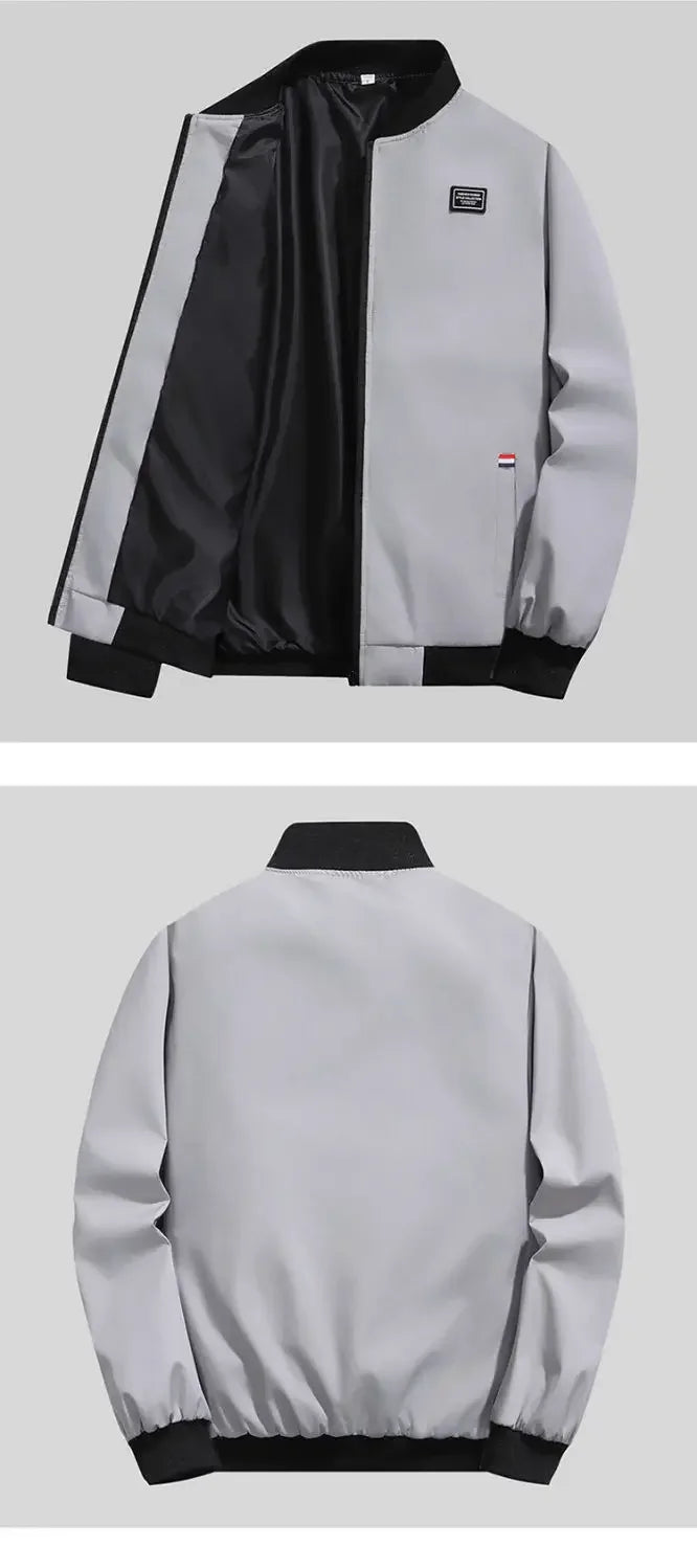Herren Leichte Windjacke Frühling Herbst Jacke Mantel Herren Winddichte Outdoor Lässige Stilvolle Reißverschlusstaschenjacke