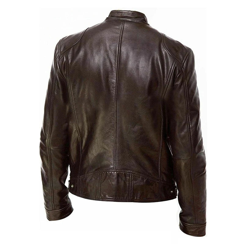 2024 Motorrad Lederjacken Herren Lässige Mode Motorradmantel Slim Fit Revers PU Jacken Herbst Winddichte Lederjacke Herren