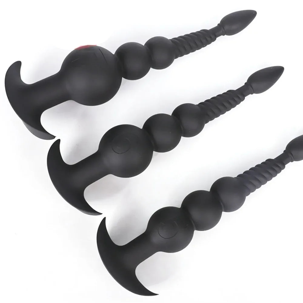 3-10cm Großer Analsex Plug mit Schwanz Sexspielzeug für Erwachsene Spiele Paare DIY Cosplay Großer Butt Plug Silikon Weich Lang Anal Beads Frauen
