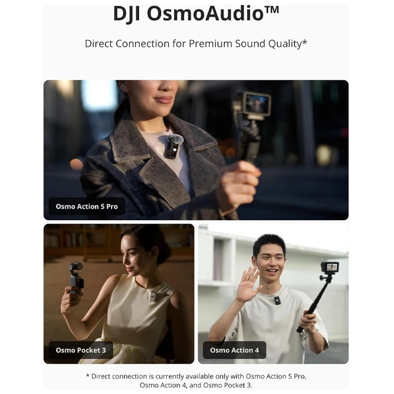 DJI Mic 2 Funkmikrofon mit intelligenter Geräuschunterdrückung 32-Bit Float interne Aufnahme Optimierter Klang m Reichweite