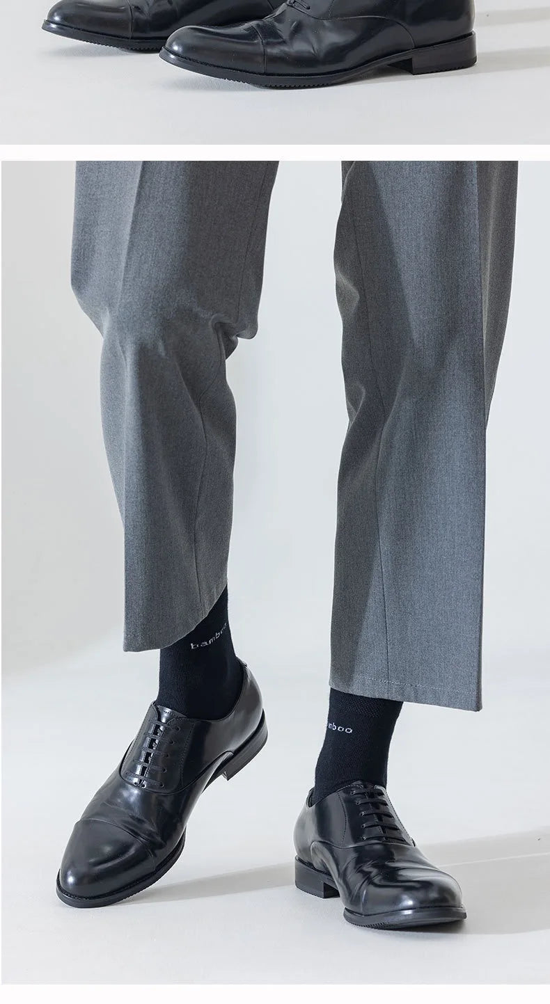 5 Paar/Herren Bambussocken Bequem Atmungsaktiv Freizeit Business Herren Crew Socken Hohe Qualität Antibakteriell Wadenhohe Socken EU39-45
