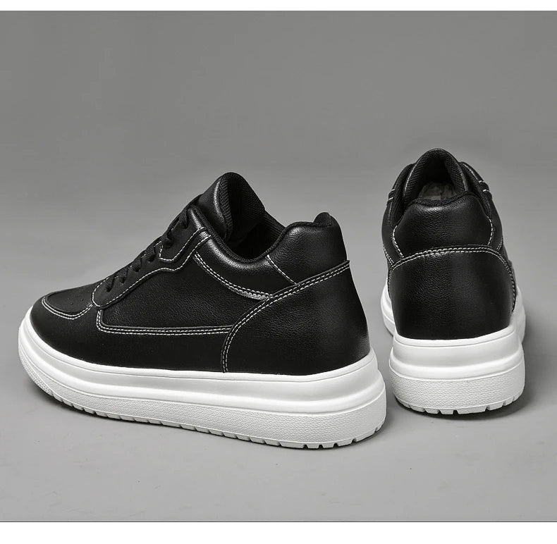 Hochwertige Herren-Sneaker, erhöhte Herrenschuhe, modische Freizeitschuhe, bequeme Leder-Sportschuhe, Höhenzunahme 6/8/10 cm