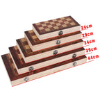3-in-1 Holz-Schach-Backgammon-Dame-Reisespiele Schachspiel Brett Dame Unterhaltung Weihnachtsgeschenk