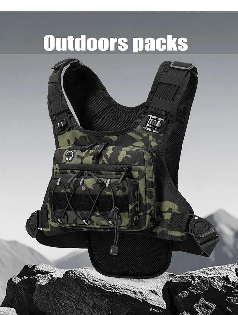 Lauf-Brusttasche Trinkweste zum Radfahren Wandern Fahrradrennen Marathon Tasche Herren Damen Sport Taktische Bauchtasche Camping Rucksack
