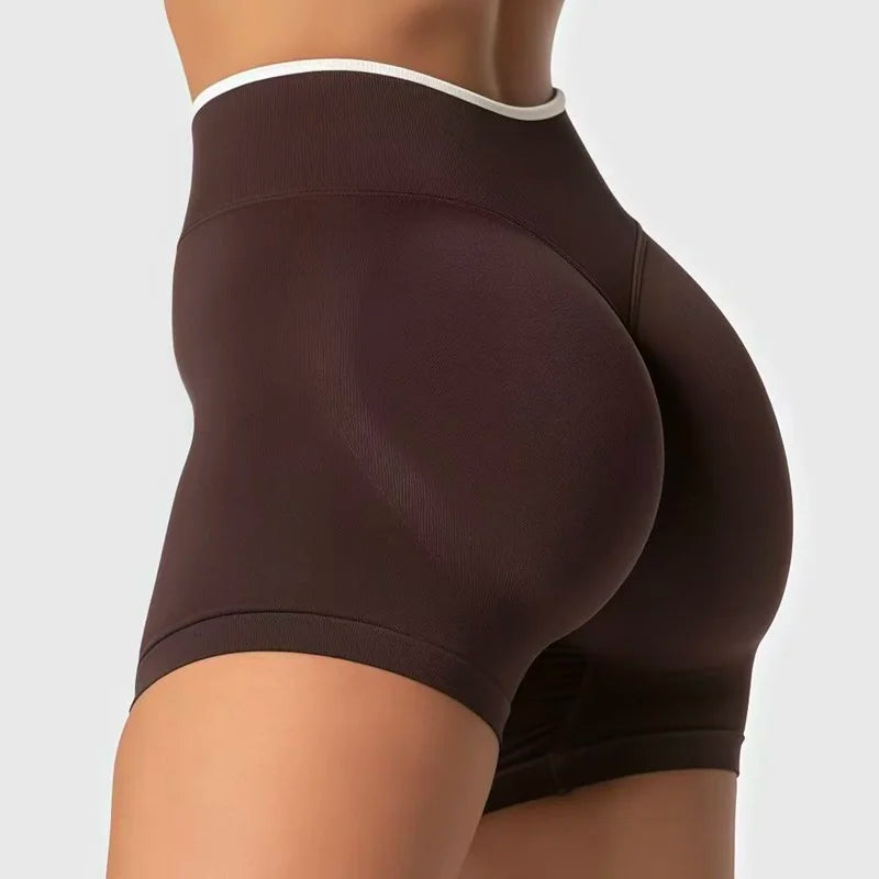 Damen Sportshorts Fitness High Waist Scrunch Nahtlose Yoga Leggings Radlerhosen Workout Lauf Fitness Hosen