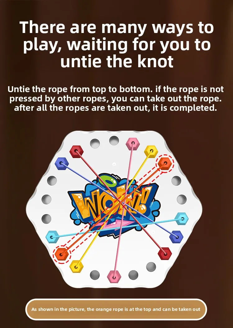 Kinder Seilknoten Puzzle Brettspiel Farbige Linie Gedrehte Verbundene Seile Logik Denkspiel Tischspiel Eltern Kind Interaktives Spielzeug