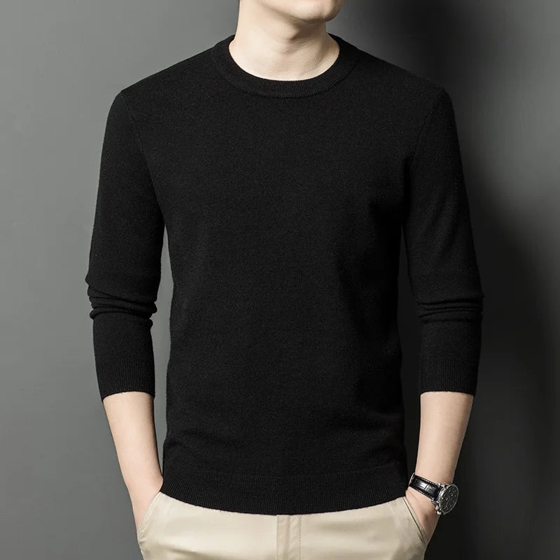 2025 Neuer Herren-Freizeitpullover Rundhals Langarm Strickpullover Rautenmuster Mode Vielseitiges Oberteil 2029