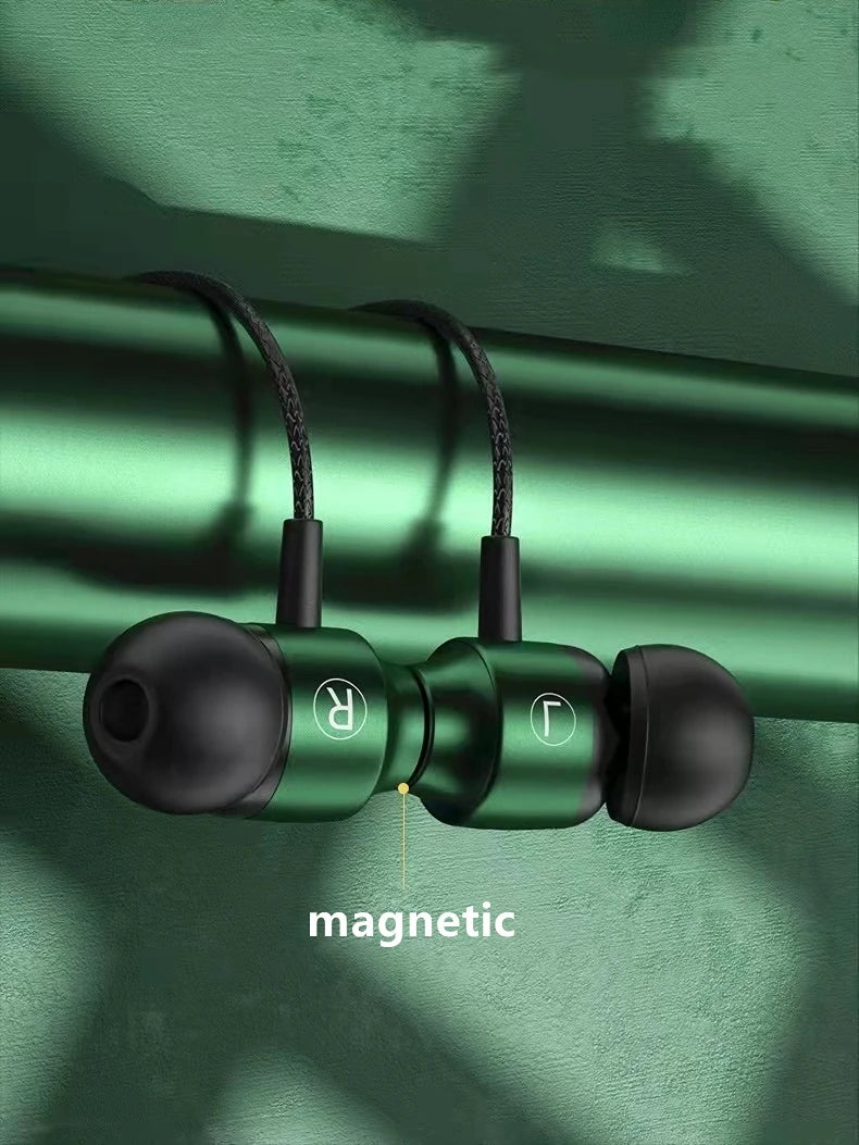 Gamer kabelgebundene Kopfhörer Gaming kabelgebundene Ohrhörer Metall HiFi Bass Stereo 3,5mm Ohrhörer Earbud für Handy Computer Mikrofon L-Klinke magnetisch