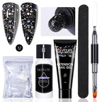 LILYCUTE 15ml Verlängerungsgel-Nagellack-Set Quick Nail Prolong mit Verlängerungsform-Nagelspitzen Acryl-Lösung Maniküre-Werkzeug-Kit