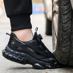 Herren Arbeitsschuhe Drehverschluss-Arbeitssneaker Schutzschuhe Industrie-Sicherheitsschuhe Durchtrittsicher Anti-Smash Stahlkappen-Schuhe