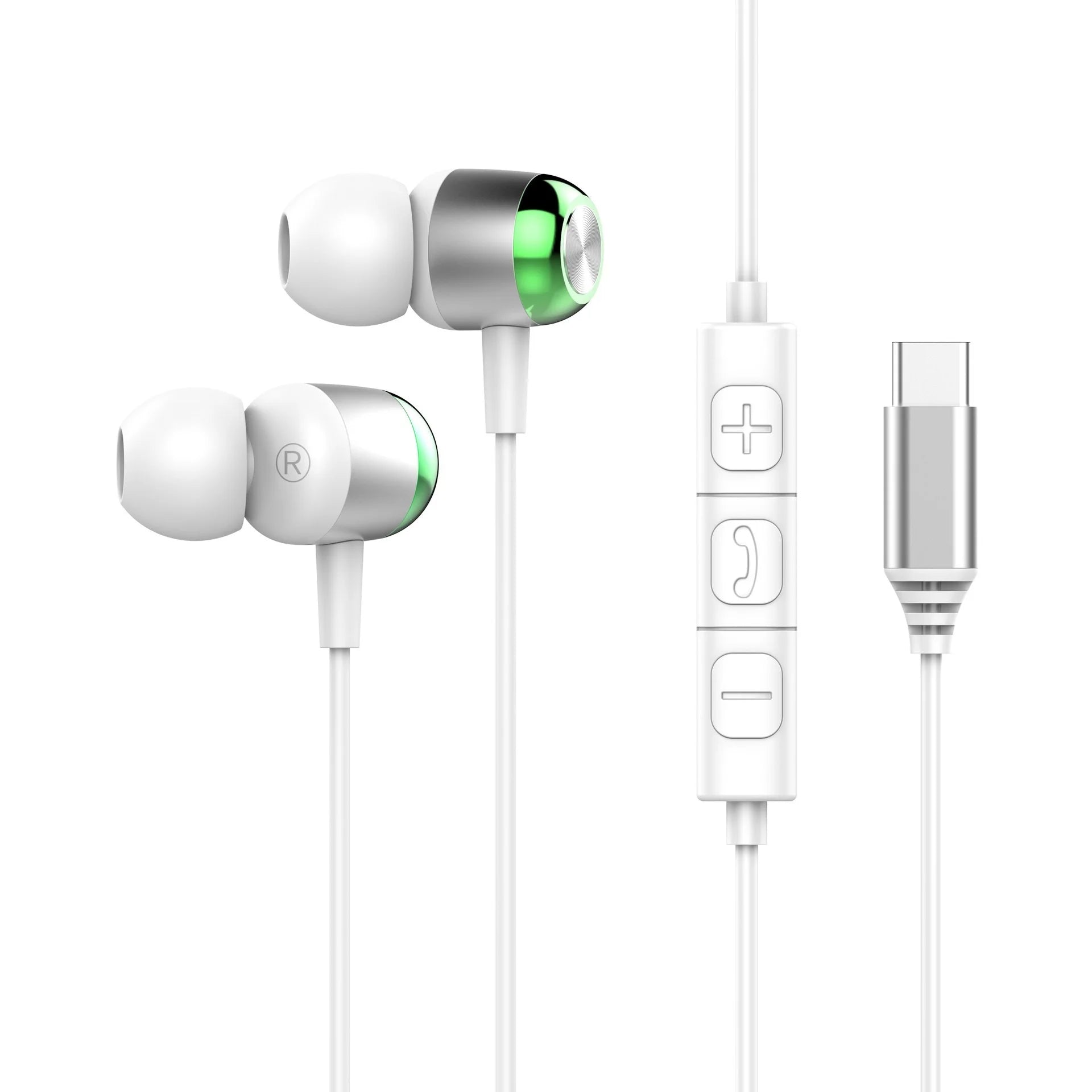 EARDECO TypeC/3.5mm Kabelgebundene Kopfhörer mit Mikrofon Lautstärkeregler Musik-Headset mit Bass Handy-Ohrhörer für Samsung Huawei Xiaomi