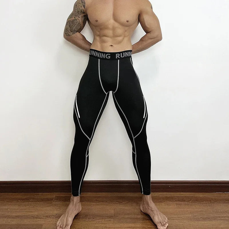 Herren Eng Anliegende Kompressionshose Schnell Trocknende Sportbekleidung Lauftights Herren Leggings Fitness Training Sexy Sport Gym Leggings