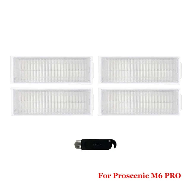 Zubehör für Proscenic M6 Pro Saugroboter Ersatzteile Hauptbürste Seitenbürste Hepa-Filter Wischtuchpad Ersatzteile