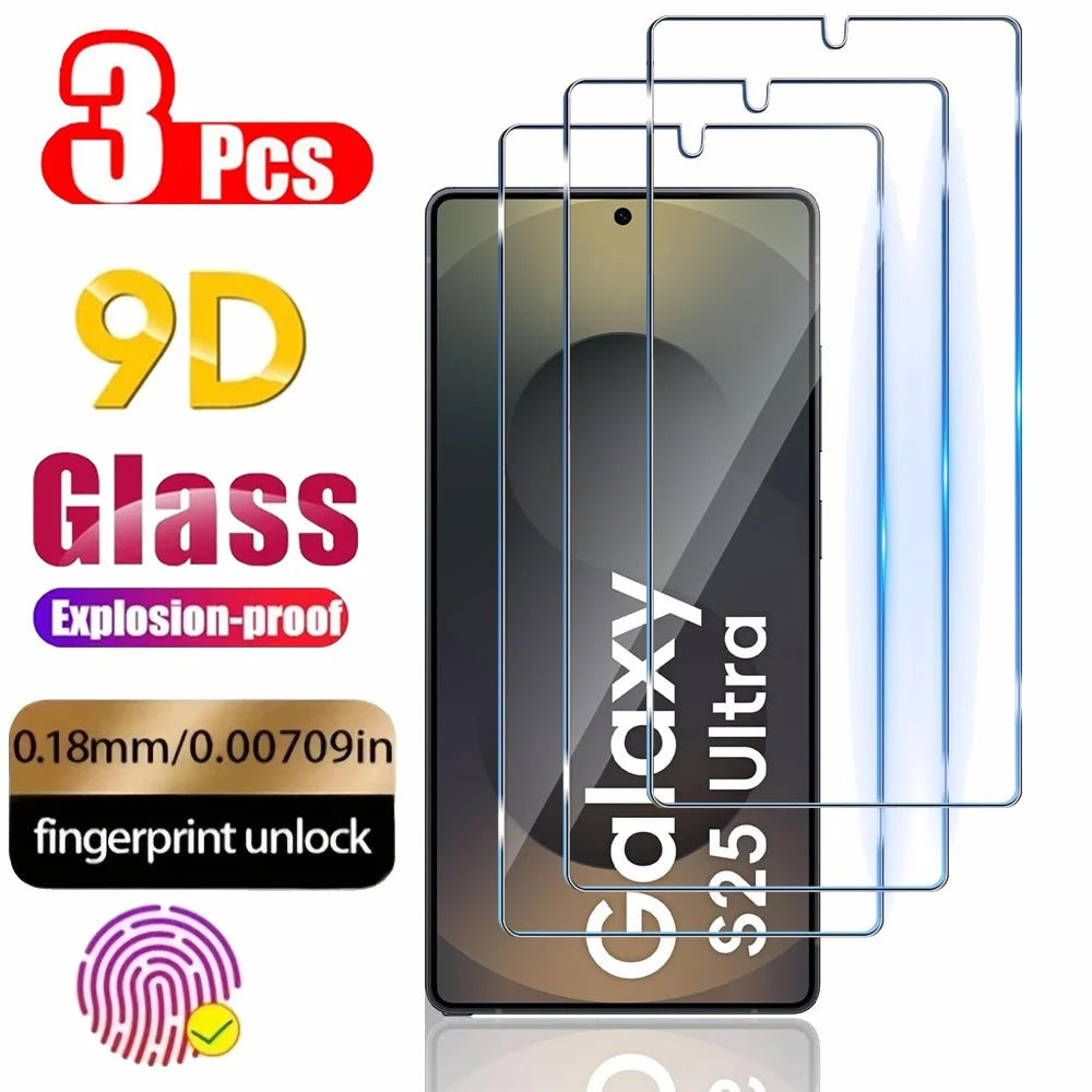 S26 S25 Ultra Schutzglas für Samsung Galaxy S25 S24 Ultra Displayschutzfolie A17 A27 A37 A57 A56 A36 A26 A55 A54 A53 A15 A16 A35 Glas S21 S22 S23 Plus Pelicula Cristal Templado S24 FE Telefon Frontfolie