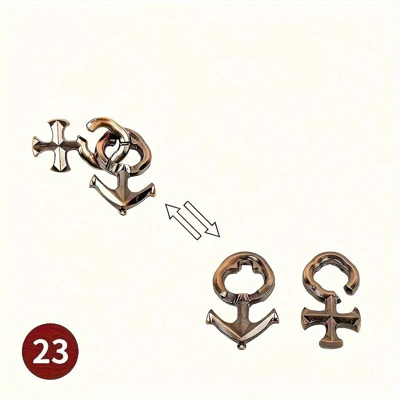 Ein klassisches intellektuelles Metallpuzzle-Spielzeug, ein schwieriges Lernspielzeug als Weihnachts-, Thanksgiving- und Geburtstagsgeschenk