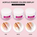 Nagelacrylpulver und Flüssigmonomer Nagelkunstdekoration für Maniküre-Set-Kit Kristall Nagelflitter 3D Nagelspitzen Schnitzwerkzeuge