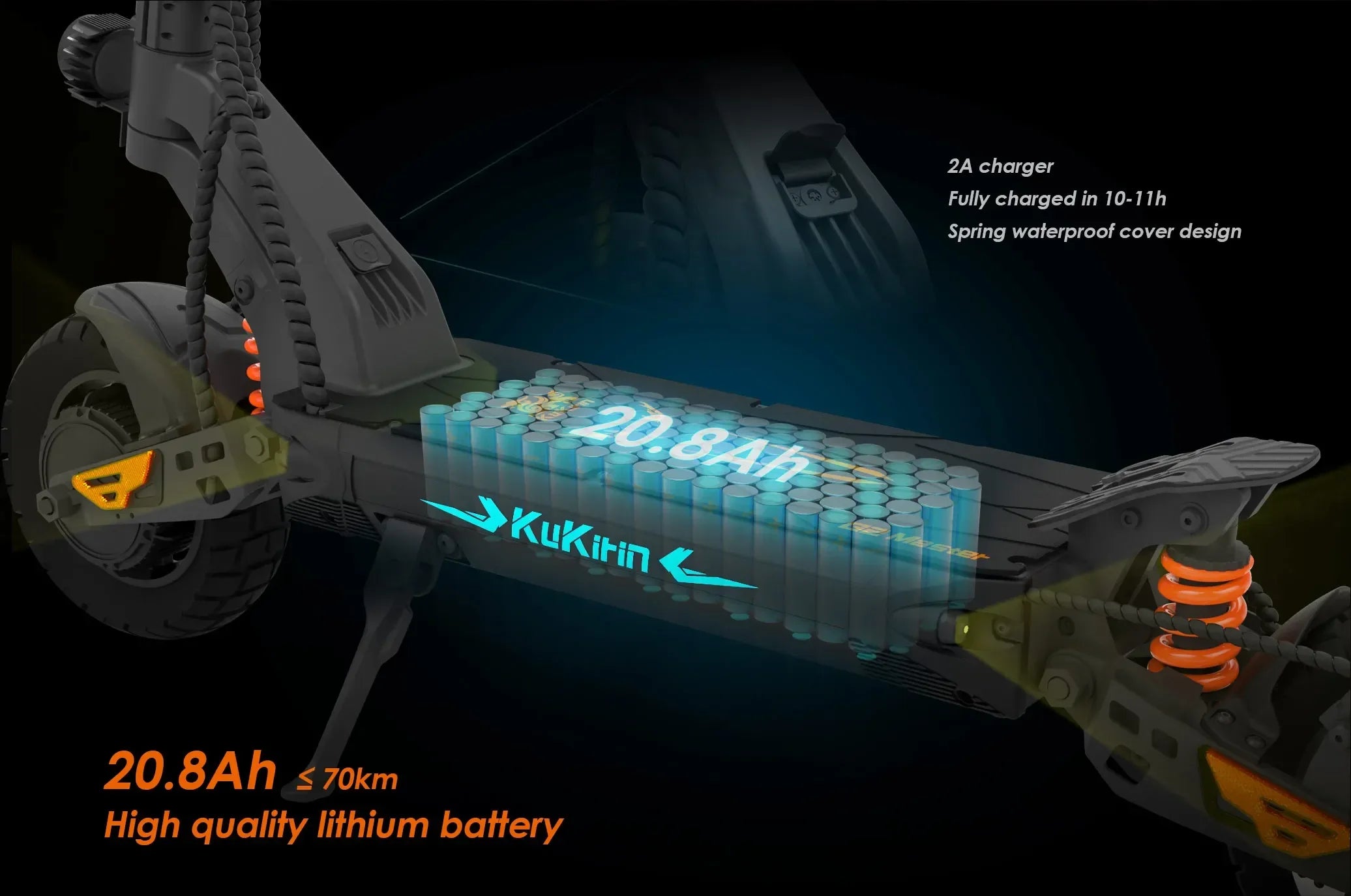 KuKirin G2 Master Elektroroller 1000W*2 Doppelmotor 52V 20.8Ah 60km/h Höchstgeschwindigkeit Scheibenbremse vorne und hinten Hydraulischer Stoßdämpfer
