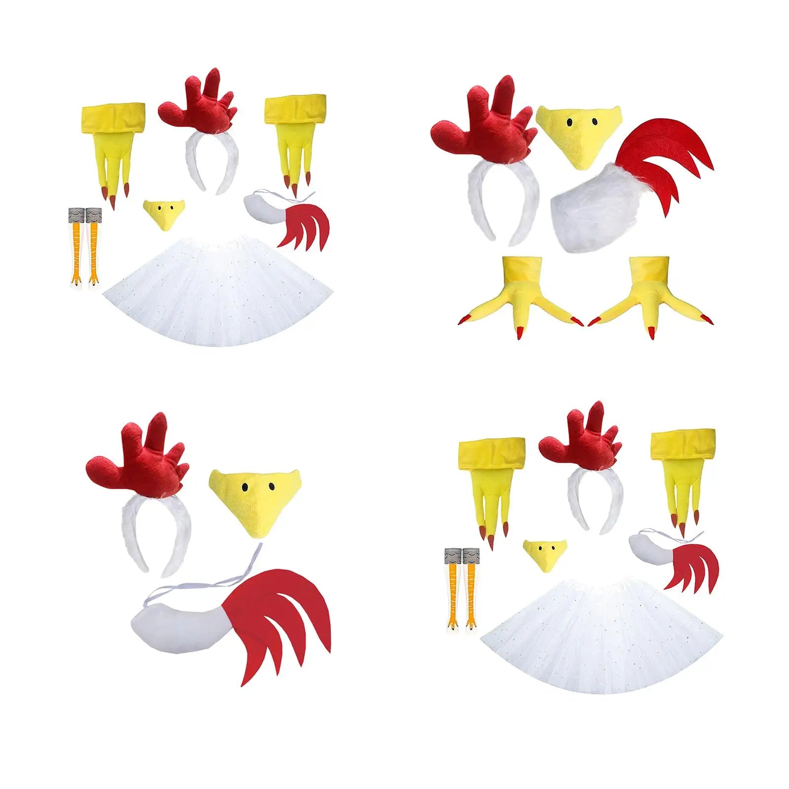 Hühnerkostüm-Set, auffälliges Neuheiten-Verkleidungs-Requisit für Fotobox, Cosplay für Thanksgiving-Partys, Events, Aufführungen, Rollenspiele Hauptbild