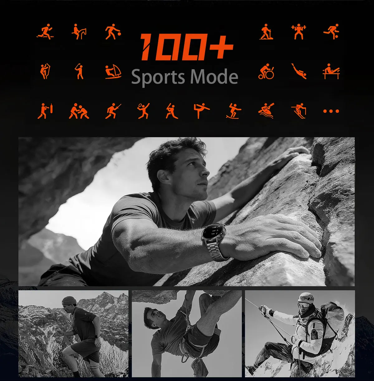 2026 Neue TANK Ultra 1400mAh Akku Militär Smartwatch 10ATM Wasserdicht Herzfrequenz Taktische LED Taschenlampe Herren Sportarmband